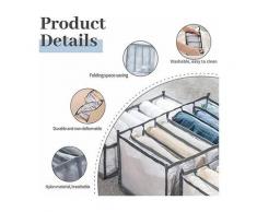 6-teiliger Kleiderschrank-Organizer, Jeans-Organizer, Kleiderschublade, Mesh-Trennwand, faltbarer,