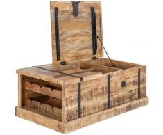 Massivholz Couchtisch bodega 100cm Mangoholz Hausbar Truhe Wohnzimmertisch Weintruhe Sofatisch