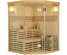 Artsauna - Saunakabine Espoo150 Premium mit Harvia Ofen – 3 Personen – Hemlock Holz, Glasfront und