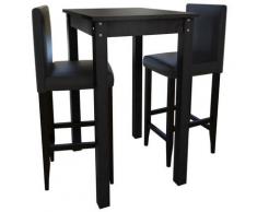 Barset Bartisch Mit 2 Barhockern Schwarz