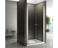 Duschtür Pendeltür Nischentür Duschabtrennung Schwingtür Dusche Klarglas 132-136 cm 185cm Höhe