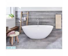 Freistehende Badewanne Piemont Medio aus Mineralguss in glänzend von Bädermax