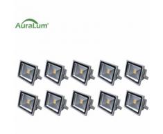10×30W LED Außenstrahler Fluter Flutlichtstrahler, 3000K Warmweiß 2700 Lumen 230V IP65 Wasserdicht,