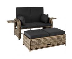 Rattan Sofa mit Aluminiumgestell Kreta, inkl. Schutzhülle - Loungemöbel, Gartenmöbel,