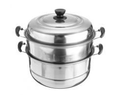 Mohoo - 3-stufiges 30CM Edelstahl-Dampfgarer-Dampftopf-Set zum Kochen von Speisen Gemüse-Topf-Set