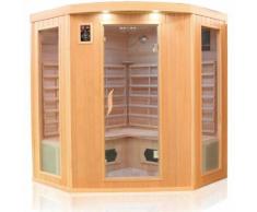 Dewello Infrarotkabine Infrarotsauna HALEY 160cm x 160cm inkl. Keramikstrahler, Bodenstrahler und
