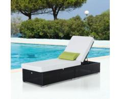 Outsunny® Polyrattan Alu Gartenliege Sonnenliege Gartenmöbel - cremeweiß/schwarz