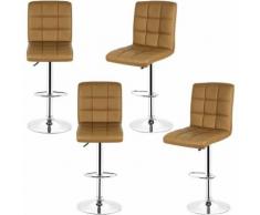 Wyctin - 4er-Set Barhocker aus Kunstleder. Höhenverstellbar. 360° frei drehbar Taupe