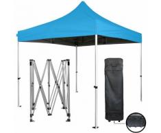 himmelblaues Faltpavillon 3x3m 40mm Stahlrohr Plane 300g / m² 100% wasserdichte PVC-BESCHICHTUNG