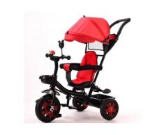 Kinderdreirad Dreirad 4 in1 Sonnendach Fahrrad Kinderwagen Kinderfahrrad Schiebewagen Rot