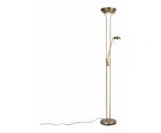 Bronze Stehleuchte mit Leseleuchte inkl. LED und Dimmer - Diva 2