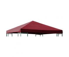 Ersatzdach für Metall- und Alupavillon 3x3 Meter bordeauxrot, wasserdicht PVC-beschichtet - bordeaux
