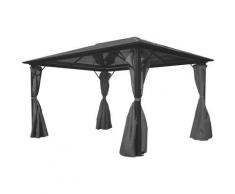 Topdeal Pavillon mit Vorhängen Anthrazit Aluminium 400 x 300 cm 29070