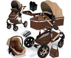 Kesser - Loops 3 in 1 Kinderwagen Kombikinderwagen Komplettset incl. Babywanne & Buggy Sportsitz &