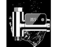 Readcly - Digitales Badethermometer, led Display für Duscharmaturen, led Wasserthermometer mit 360°