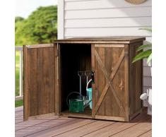 Costway - Geraeteschuppen Gartenhaus mit Doppeltüren Gartenschrank Holzschuppen 77 X 56 cm