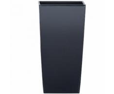 Blumentopf 61cm Anthrazit Hochglanz Übertopf Blumen Pflanzen Kübel Pflanzkübel Eckig Kunststoff