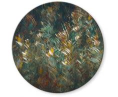 K&l Wall Art - Glas Wandbild Rund Glasbild bedruckt Talen Kunstdruck Grün Gelb Spätsommer Ø 70cm