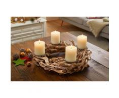 Adventskranz aus Treibholz ø 40 cm, Tischkranz, Kerzenhalter