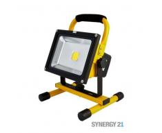 SYNERGY21 LED Fluter AKKU 20W kaltweiß 1600lm V1 IP65 Tragegestell gelb EEK:A+