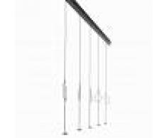 Anta Ny Pendelleuchte, Schienensystem mit 2-5 Pendeln, mit Deckenschiene 194 cm und fünf Pendeln, Aluminium