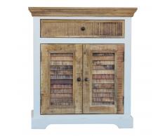 Schuhschrank 80x90cm 'Nizza' Mango weiß natur