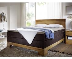 Boxspringbett 'Ronja' 140x200cm Eiche Stoff braun