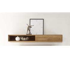Wandregal 160x20cm 'Combo' Wildeiche massiv