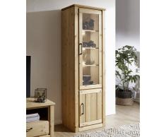 Vitrine 62x201cm 'Kalmar II' Kiefer massiv geölt FSC MIX 70%