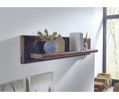 Wandregal 128cm "Mumbai" Sheesham lackiert/grau