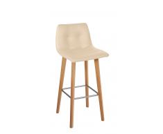 Barhocker 'Ben' Eiche PU creme
