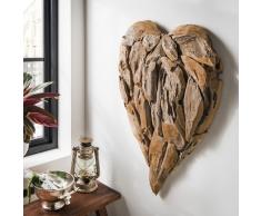 Wanddeko 90x80cm "Herz" Teak