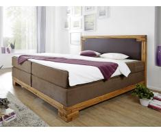 Boxspringbett 'Nora' 180x200cm Eiche Stoff braun