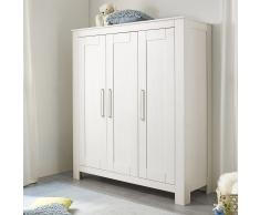 Kleiderschrank 163cm 3-türig "Julia" Kiefer weiß