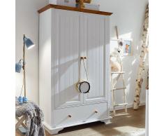 Kleiderschrank 2-türig "Ramona" Kiefer weiß