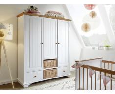 Kleiderschrank 3-türig "Ramona" Kiefer weiß