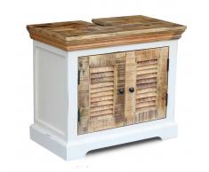 Waschbeckenunterschrank 70x60cm 'Nizza' Mango weiß natur