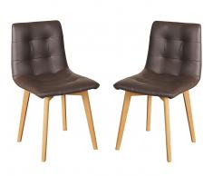 Stuhl 2er-Set 'Ben' Eiche massiv braun