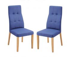 Stuhl 2er-Set 'Timo' Eiche Bezug blau