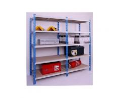 Profi-Schwerlast-Steckregal 300KG/Boden Anbau 220x100x60cm, 5 Böden, blau/lichtg