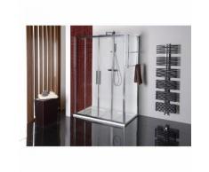 Eckdusche 160x90 x200 cm (LxB xH), mit Schiebetür, Alu HochglanzxH)