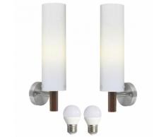 2er Set LED Außen Wand Leuchten 6,5 Watt Fassaden Lampen Eingangs Beleuchtung