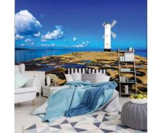 Fototapete - Windmühle auf Felsiger Küste - Selbstklebend - Textil - 20067_Txven