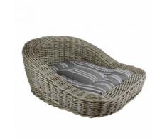 Hundebett Timmy grau 65x53x26cm Hundekorb Rattan Hundesessel Katzenkorb Tiersofa