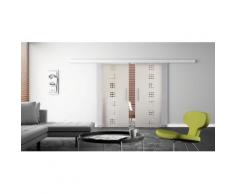 Glasschiebetüren 2-flg. 1550x2050mm mit Quadrat-Design (Q), Basic-Schienensystem, Stangengriffe