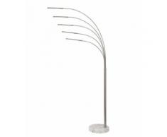 Bogenleuchte Bogenlampe Five Fingers LED 15 W nickel matt weißer Marmorfuß 10649