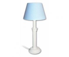 Kinder Nachttischlampe Vichy Karo Uni hellblau-weiß Kinderlampe Blau 81504.0