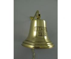 Schiffsglocke Wandglocke Boxring Glocke Messing poliert Titanic mit Kette Xxxl