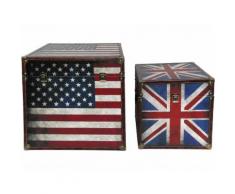 Truhe Us+Uk Flagge, 2er Set, Vintage Look