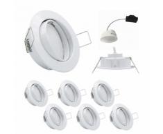 6x LED Einbauleuchten Weiss 5W 4000K 230V Modul flache Einbautiefe 35mm